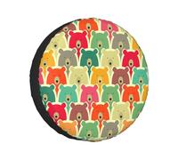 Colorful Bears Christmas Tire Wheel Covers Wheel Waterproof Dustproof Sun Protectors