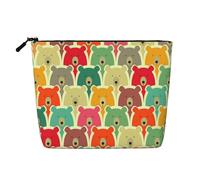 Colorful Bears Cosmetic Bag - Single Layer Large Capacity Travel Organizer, Daily Organizer with Zipper