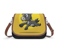 Colorful Bears Crossbody Bags for Women Leather Handbags Travel Purses Shoulder Bags Tote Bag for Daily Use, Cartoon Donkey Image, One Size