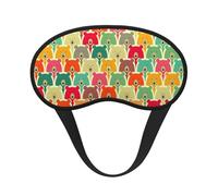 Colorful Bears Elastic Band Eye Mask for Sleeping, Blackout Sleep Mask Block Light, Comfortable Travel Nap