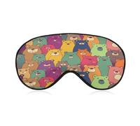 Colorful Bears Eye Cover Breathable Comfortable Eyeshade Soft Skin Friendly Sleep Mask Party Night Blindfold with Fashion Adjustable Eye Mask for Night Sleeping Travel Nap