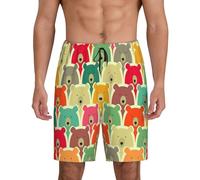 Colorful Bears Men'S 1-Pack Sleep Shorts Loungewear With Side Pockets, Breathable Fit, Available In Big.