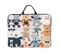 Colorful Bears Print 14in Laptop Case with Thick Pearl Cotton Padding for Daily Travel, Business Trips, and Commuting