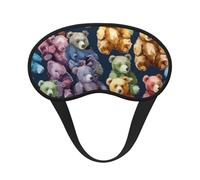 Colorful Bears Print Adults Soft Washable Eye Mask for Light Blocking Nap Face Sleeping Travel Cover