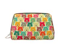 Colorful Bears Printed Makeup Bag, Large Capacity Travel Toiletry Pouch with Internal Pockets for Daily Use