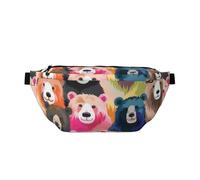 Colorful Bears Printed Waist Bag Adjustable Bum Bag Lightweight Travel Waist Fanny Pack Belt for Walking Cycling Hiking Travel