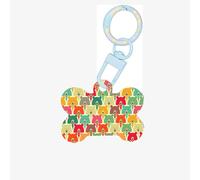 Colorful Bears Printing Dog Tag Bone Shaped Double Sided Pattern Dog Id Tags Bone Shaped Pet Name Tags Dog Collar Tags