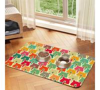Colorful Bears Printing Pet Absorbent Tablecloth, Special Pad For Pet Bowls, Rollable For Storage, Ideal For Pet Bowls