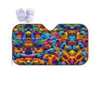 Colorful Bears Printing Windshield Sun Shade Foldable Car Sunshades Reflect Sun Heat Protect Your Car,Standard Size