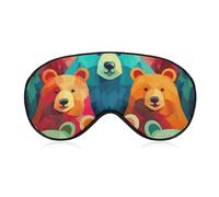 Colorful Bears Sleeping Mask, Light Blocking Eye Mask, Comfortable and Soft, Eye Cover with Elastic Band, Suitable for Men and Women, Suitable for Travel/Sleeping