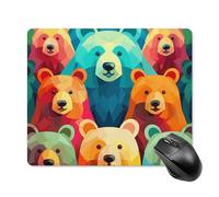 Colorful Bears Square Mouse Pad Portable Computer Mousepad with Non-Slip Rubber Base 18 * 22cm Ultra-Thin Gaming Mouse Mat for Computer Laptop Office Desk Accessories