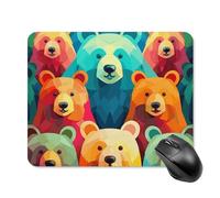 Colorful Bears Square Mouse Pad Portable Computer Mousepad with Non-Slip Rubber Base 20 * 25cm Ultra-Thin Gaming Mouse Mat for Computer Laptop Office Desk Accessories