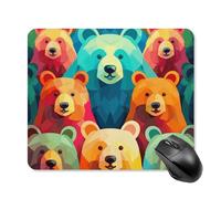 Colorful Bears Square Mouse Pad Portable Computer Mousepad with Non-Slip Rubber Base 25 * 30cm Ultra-Thin Gaming Mouse Mat for Computer Laptop Office Desk Accessories