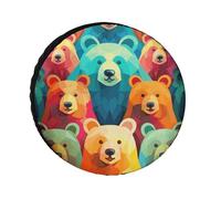 Colorful Bears Tire Covers Waterproof Anti UV Tire Cover 24inch Single Axle Wheel Covers for RV Truck SUV Trailer Universal for All Seasons
