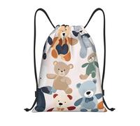 Colorful Bears Title: Lightweight Drawstring Duffel Bag â€“ Water-Resistant Foldable Gym Sack with Adjustable Shoulder Strap, Ideal for Sports, Yoga, Travel and School