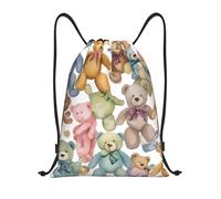 Colorful Bears Title: Lightweight Drawstring Duffel Bag â€“ Water-Resistant Foldable Gym Sack with Adjustable Shoulder Strap, Ideal for Sports, Yoga, Travel and School