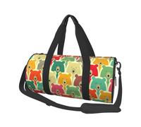 Colorful Bears Travel Duffel Bag for Women Men,Print Polyester Tote Round Luggage Bag with Shoulder Strap