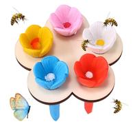 Colorful Bee Insect Drinking Cup, Bee Feeder, Thirsty Bee Garden Bee Cup, Safe Drinking Place for Bees Thirsty Pollinator Suitable for Need to Drink Water Resin Bee Cup Garden Decoration