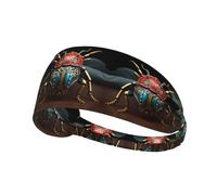Colorful Beetle Prints Elastic Sports Headband Breathable and Sweat-Wicking Suitable for Yoga Running and Fitness