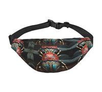 Colorful Beetle Travel crossbody waist bag, suitable for sports, running, cycling, traveling, fishing boys large waist bag,
