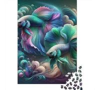 Colorful Betta Fish Artwork Jigsaw Puzzles Puzzle for Adults Kids. 1000 Pieces Impossible Challenge Toy Educational Game Home Decoration for Educational Games Gifts 38x26cm/1000pcs