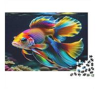 Colorful Betta Fish Jigsaw Puzzle 1000 Piece Recycled Paper for Adults Adult Jigsaws Hard Difficult Challenging Game Fun Home Present Great Gift for Decompression 52x38cm/1000pcs