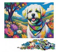Colorful Bichon Frisé Dog Portrait Pop Art St Jigsaw Puzzle, 1000 Pieces | Gift for adults who enjoy detailed hobbies with solo or shared puzzle time at your own pace.