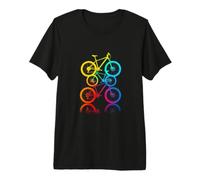 Colorful Bicycle Stack - Fun Rainbow Gradient Premium T-Shirt