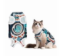 Colorful Biological Forms in Op Art Dog Surgery Suit Recovery Suit, Breathable Full Body Dog & Cat Surgical Suit with Cute Prints, Alternative to Cone for Spay Neuter Wound Care,Small