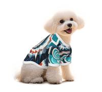 Colorful Biological Forms in Op Art Dog T-Shirt Clothes Apparel Puppy Vest Pet and Elastic Tank Top Clothing, Dogs Cats Pullovers Cute Breathable Soft Large