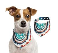 Colorful Biological Forms in Op Art Pet Scarf Dog Bandanas Spring Summer Soft Cotton Puppy Scarfs Adjustable Accessories for Small Medium Large Girl Boy Pup Large