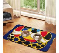 Colorful Biological Forms Pet Feeding Mat Dog Cat Eating Food Absorbent Leather Tablecloth for and Water Bowl Waterproof No Stains Quick Dry Non-Slip 17.72 * 11.8IN