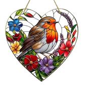 Colorful Bird Ac/rylic Pendant,Garden Hanging Ornaments,Robin Decoration,2D Flat Garden Bird,Glass Ornaments for Windows,Outdoor Hanging Decorations,Garden Ornaments,Hanging Decorations for Window