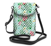 Colorful Bird Air Feathers Crossbody Cell Phone Purse Peacock Animal Abstract Wild Wings GreenWallet Handbag
