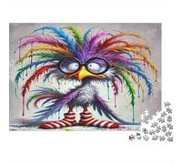 Colorful Bird Art 1000 Piece Jigsaw Puzzles for Adults with No Reflection Personalised Jigsaws for Mindfulness Activities for Adults in Hobby Kits for Adults 38x26cm/1000pcs