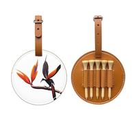 Colorful Bird of Paradise Brown Golf tee Storage Bag - Easy to Carry Around and More efficient in Playing Golf