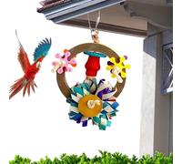 Colorful Bird Toy for Birdcage | Paper Strip Windmill, Colorful Parrot Swing Stand Chewing Toy - Pet Bird Supplies, Bird Cage Accessories with Metal Hook for Parrots, Parakeets, Cockatiels