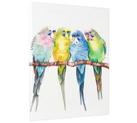 Colorful Birds Canvas Wall Art, Rainbow Budgies Spring Poster Prints, Fanciful Wall Art Home Aesthetic Decor For Living Room, Bedroom, Nursery, Unframed 16x20 Inch