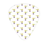 Colorful Birds Guitar Picks 12 Pack Universal ABS Guitar Picks,Colorful ArtisticBird Flying Colibri Tropical Nature Wildlife Theme,for Acoustic and Electric Guitar,Yellow Purple