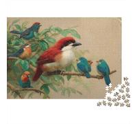 Colorful Birds Perched Colourful Red-headed Bird Flock 1000 Pcs Jigsaws for Adults The Impossible Challenge Fun Present 70x50cm/1000pcs