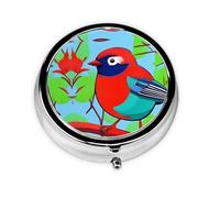 Colorful Birds3 Compartment Pillbox, A Portable Medicine Box That Holds Vitamins,#Medications, Fish Oil and Supplements.