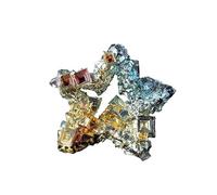 Colorful Bismuth Crystal Five-Point Star Decoration, Rainbow Bismuth Mineral Art, Unique Home Decor, Healing Energy Crystal(9-10cm)