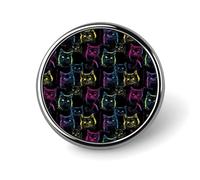 Colorful Black Cat Print Pins for Backpack - Enamel Pins Cute Jacket Coat Hat Bags Badge Pin, Funny Novelty Unique Button Pin Women Men Fashion Jewelry Accessories
