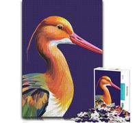 Colorful Black Tailed Godwit Bird Pop Art Jigsaw Puzzle, 1000 Piece | Adult puzzle challenge on indoor afternoons for patient puzzling.