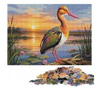 Colorful Black Tailed Godwit Bird Pop Art Jigsaw Puzzle, 500 Pieces | Christmas gift for puzzle lovers: solo or shared puzzle time alone or together.
