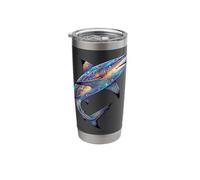 Colorful Blacktip Reef Shark Abstract Ocean Art Stainless Steel Insulated Tumbler