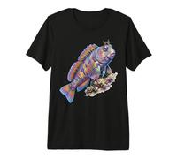 Colorful Blenny Fish Abstract Ocean Artwork Marine Creature Premium T-Shirt