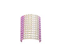 COLORFUL BLING 12Pcs Valentine Day Bracelets Gift For Women Love Hugs Kiss Be Mine Polymer Clay Bracelets Set Pink Sleepover Party Favor, S, Metal, no gemstone