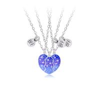 COLORFUL BLING 2-3PCS Half Split Heart BFF Necklace Cute Avocado Cat Matching Pendant Necklace Sisters by Heart Friendship Jewelry, Zinc, Rhinestone