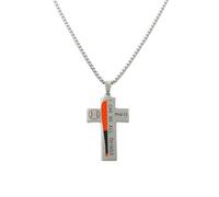 COLORFUL BLING 2 PCS Cross Necklace Philippines 4:13 I can do all things.Stainless Steel Faith Religious Baptism Bible Verse Prayers Gift For Woman and Man Black and Silver, Zinc, No Gemstone